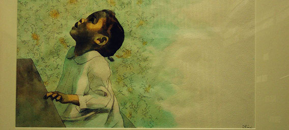 Beulah Campbell collection illustration of Marion Anderson as a young girl